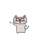 赤茶のメガネをかけたにゃんこ(文字無し)（個別スタンプ：13）