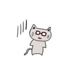 赤茶のメガネをかけたにゃんこ(文字無し)（個別スタンプ：15）