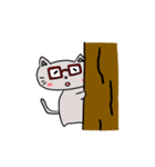 赤茶のメガネをかけたにゃんこ(文字無し)（個別スタンプ：16）