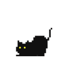 低解像度なくろねこ（個別スタンプ：10）