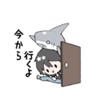 ウルフカット少女とサメの毎日スタンプ（個別スタンプ：29）