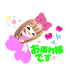 元気で明るいピンクの女の子100（個別スタンプ：2）