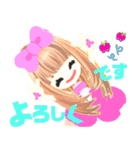 元気で明るいピンクの女の子100（個別スタンプ：8）