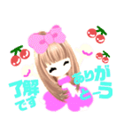 元気で明るいピンクの女の子100（個別スタンプ：12）
