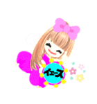 元気で明るいピンクの女の子100（個別スタンプ：20）