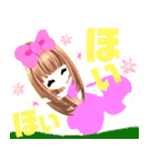 元気で明るいピンクの女の子100（個別スタンプ：23）