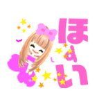 元気で明るいピンクの女の子100（個別スタンプ：24）