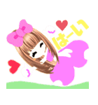 元気で明るいピンクの女の子100（個別スタンプ：25）
