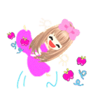 元気で明るいピンクの女の子100（個別スタンプ：26）