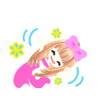 元気で明るいピンクの女の子100（個別スタンプ：27）