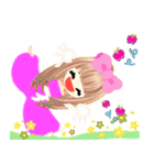 元気で明るいピンクの女の子100（個別スタンプ：29）