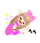 元気で明るいピンクの女の子100（個別スタンプ：33）