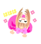 元気で明るいピンクの女の子100（個別スタンプ：34）