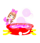 元気で明るいピンクの女の子100（個別スタンプ：39）