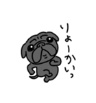 黒パグこりき（よく使う）（個別スタンプ：5）