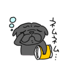 黒パグこりき（よく使う）（個別スタンプ：16）