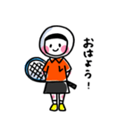 ソフトテニス女子レットちゃん【友だち語】（個別スタンプ：1）