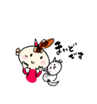 優しい女の子と猫（個別スタンプ：3）