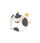 猫好き女の子とハチワレちゃん（個別スタンプ：4）