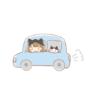 猫好き女の子とハチワレちゃん（個別スタンプ：14）