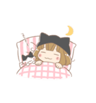 猫好き女の子とハチワレちゃん（個別スタンプ：18）