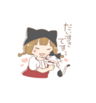 猫好き女の子とハチワレちゃん（個別スタンプ：24）