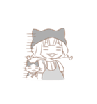 猫好き女の子とハチワレちゃん（個別スタンプ：26）