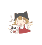 猫好き女の子とハチワレちゃん（個別スタンプ：27）