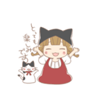 猫好き女の子とハチワレちゃん（個別スタンプ：30）