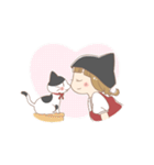 猫好き女の子とハチワレちゃん（個別スタンプ：31）