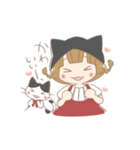 猫好き女の子とハチワレちゃん（個別スタンプ：32）