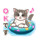 やさしい猫のポップアップ 5☆にゃつ(夏)（個別スタンプ：6）