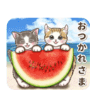 やさしい猫のポップアップ 5☆にゃつ(夏)（個別スタンプ：10）