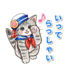 やさしい猫のポップアップ 5☆にゃつ(夏)（個別スタンプ：17）