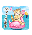 やさしい猫のポップアップ 5☆にゃつ(夏)（個別スタンプ：18）