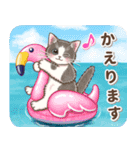 やさしい猫のポップアップ 5☆にゃつ(夏)（個別スタンプ：19）