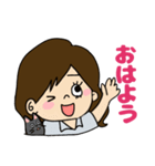 デカ文字 シンプルかわいい大人女子（個別スタンプ：1）