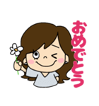 デカ文字 シンプルかわいい大人女子（個別スタンプ：5）