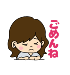 デカ文字 シンプルかわいい大人女子（個別スタンプ：6）