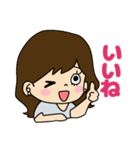デカ文字 シンプルかわいい大人女子（個別スタンプ：9）