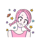 ピンクははつらつとしている。（個別スタンプ：2）