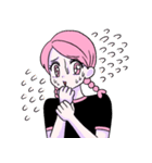 ピンクははつらつとしている。（個別スタンプ：24）