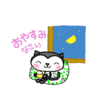 クロにゃんの基本の動き2（個別スタンプ：5）