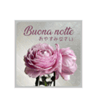 イタリア語と日本語、薔薇と空（個別スタンプ：3）