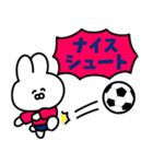 サッカーうさぎ【ピンク＆紺色のチーム】（個別スタンプ：10）