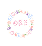 リース柄 あいさつスタンプ（個別スタンプ：3）