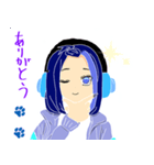 いろんな表情あおねこさん（個別スタンプ：4）