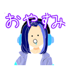 いろんな表情あおねこさん（個別スタンプ：11）