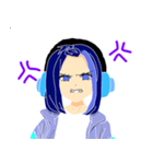 いろんな表情あおねこさん（個別スタンプ：12）