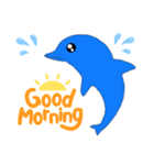 Dolphin greetings 1 イルカ 英語の挨拶（個別スタンプ：1）